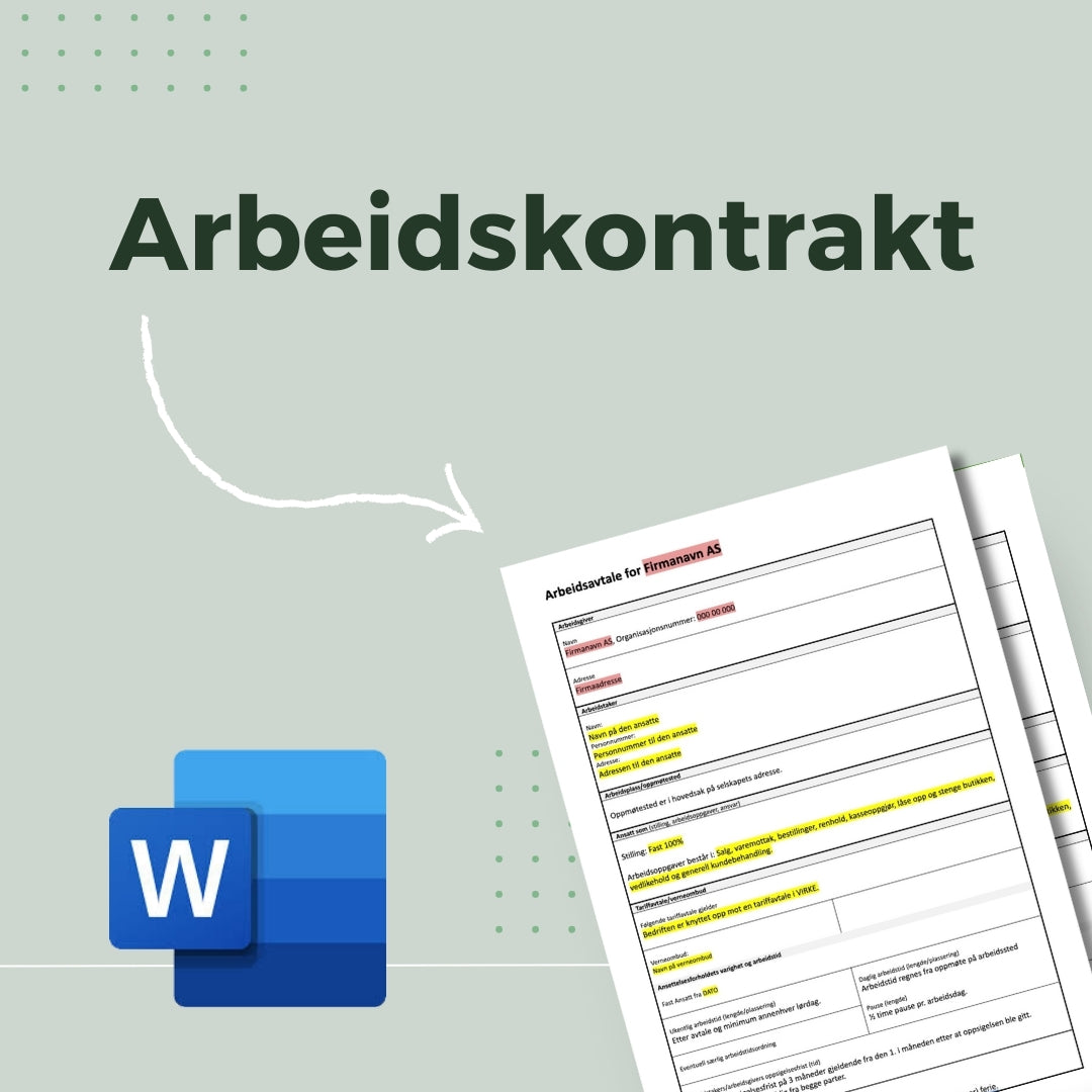 Arbeidskontrakt for bedrifter
